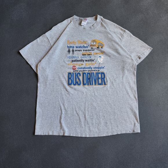 Y2K I'm a School Bus Driver Grey Shirt XXL - Picture 1 of 6